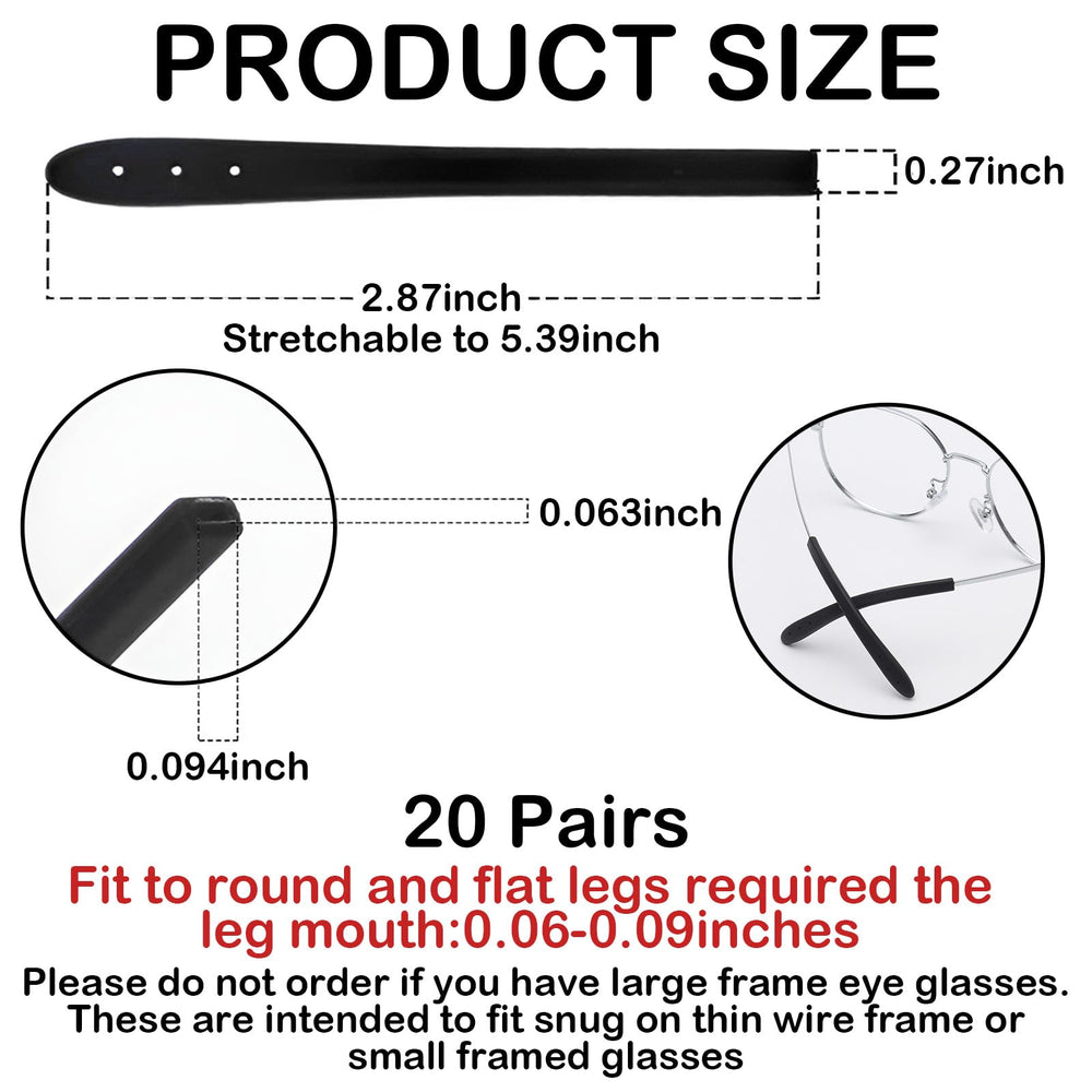 Replacement temple tips for glasses - silicone set