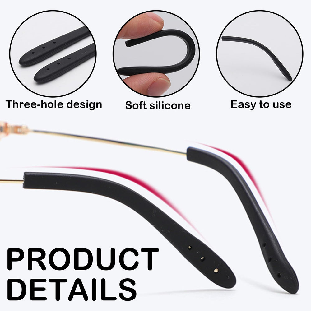 Silicone temple sleeve for thin metal frame glasses