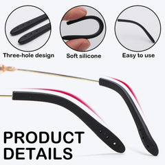 Silicone temple sleeve for thin metal frame glasses