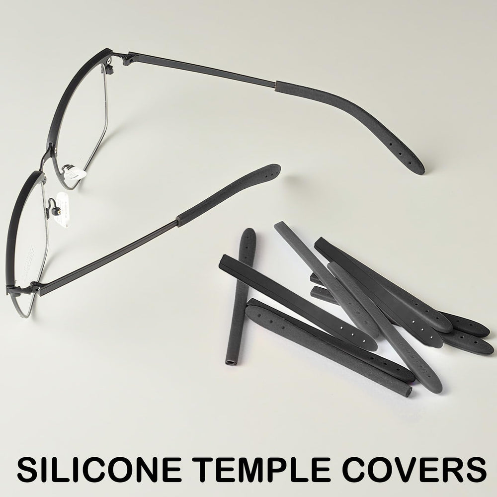 Black silicone temple tips for eyeglasses