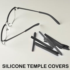 Black silicone temple tips for eyeglasses