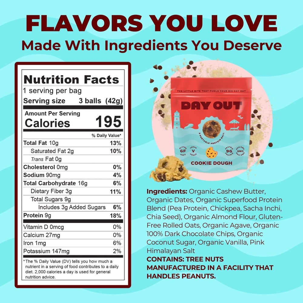 Day Out Protein Snack Balls resealable packaging keeps freshness for on-the-go nourishment