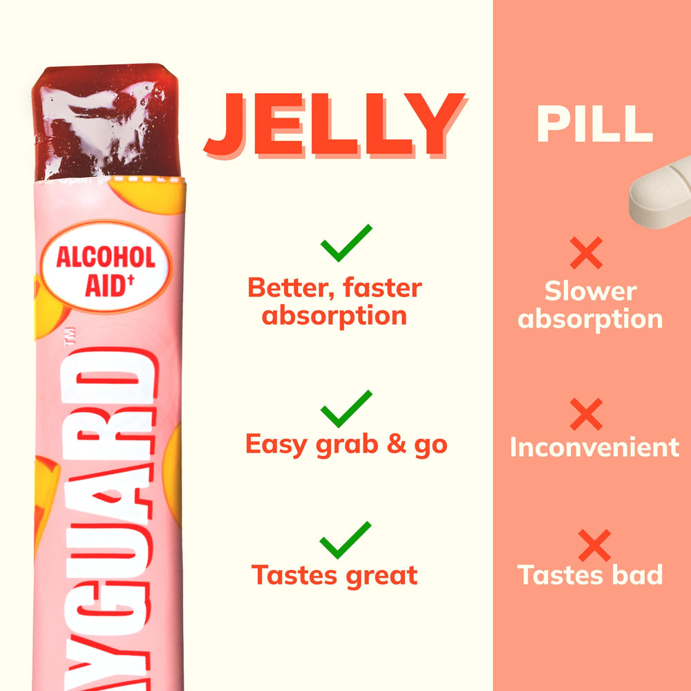 DAYGUARD peach jelly stick on white background