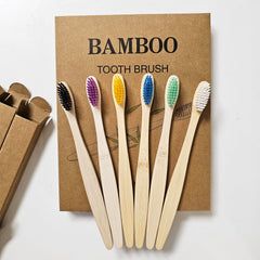 Pack of 24 DDOWA bamboo toothbrushes in recyclable packaging