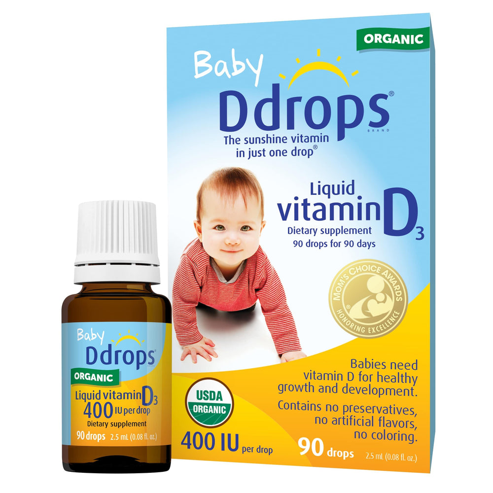 Ddrops 400 IU Vitamin D3 Drops for Babies – 2-pack, 2.5 ml per bottle