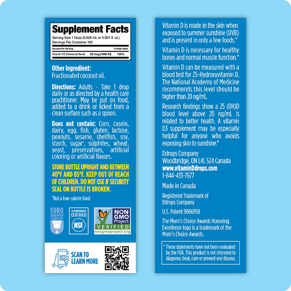 Illustration showing vitamin D3 and fractionated coconut oil ingredients