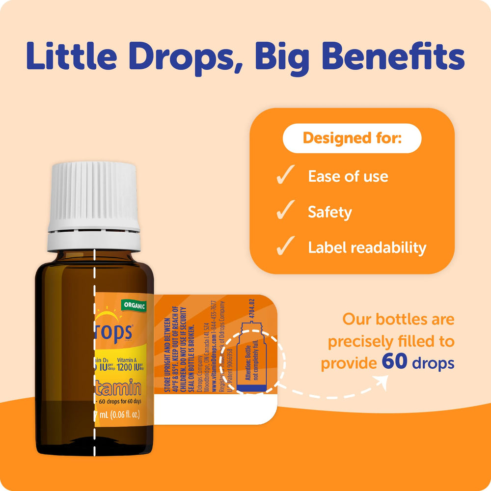 Ddrops Baby Organic A&D Drops packaging