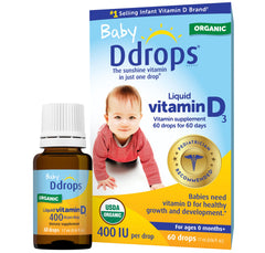 Ddrops Baby Vitamin D3 400 IU bottle with dropper
