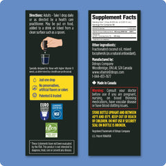 Bottle label showing D3 and K2 (MK7) ingredients