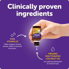 Close-up of Ddrops Kids Booster bottle