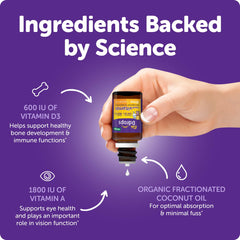 Ingredients panel for Ddrops Kids Organic Liquid Vitamins