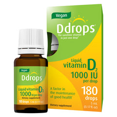 Ddrops Vegan 1000 IU 180 Drops bottle front view