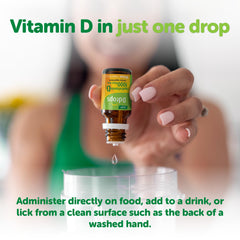 Usage: easy-to-use liquid vitamin D drops