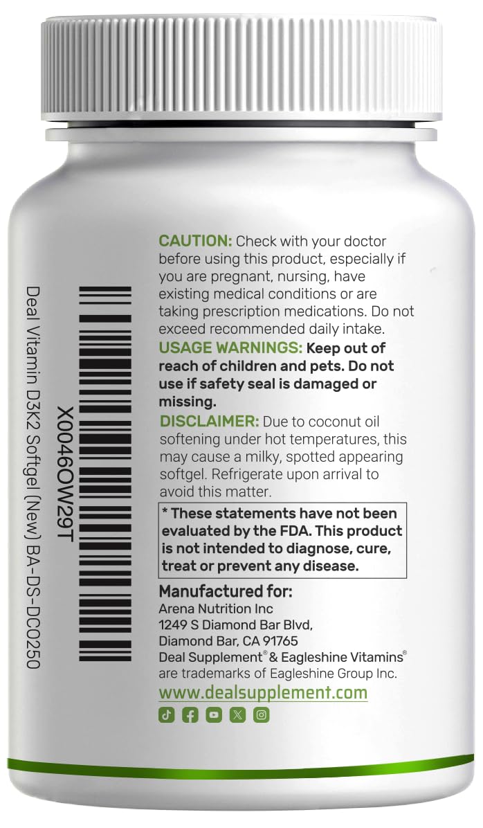 Bottle showing 250 servings per bottle