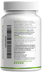 Bottle showing 250 servings per bottle