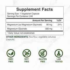 Deal Supplement magnesium glycinate capsules—gentle, chelated mineral for daily support