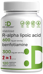 Hero image of Deal Supplement R-ALA with Benfotiamine 600mg per serving in 120 vegetarian capsules