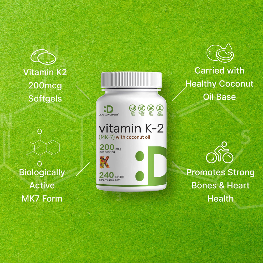 Boxed DEAL SUPPLEMENT Vitamin K2 MK-7 240 softgels packaging