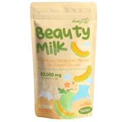 Front view of Dear Face Beauty Milk Collagen MELON Drink bottle, 6.3 oz
