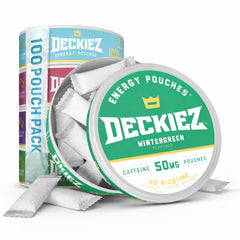 Deckiez Energy Pouches Berry flavor pack, a discreet on-the-go caffeine boost.