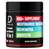 DEDICAD 11in1 NAD supplement bottle with NR, quercetin, resveratrol and 8 more ingredients