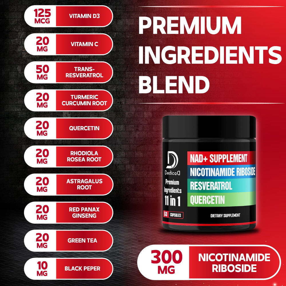 Full 60-day supply bottle for DEDICAD NAD supplement