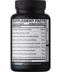 Valerian and Skullcap herbs depicted for calming ingredients