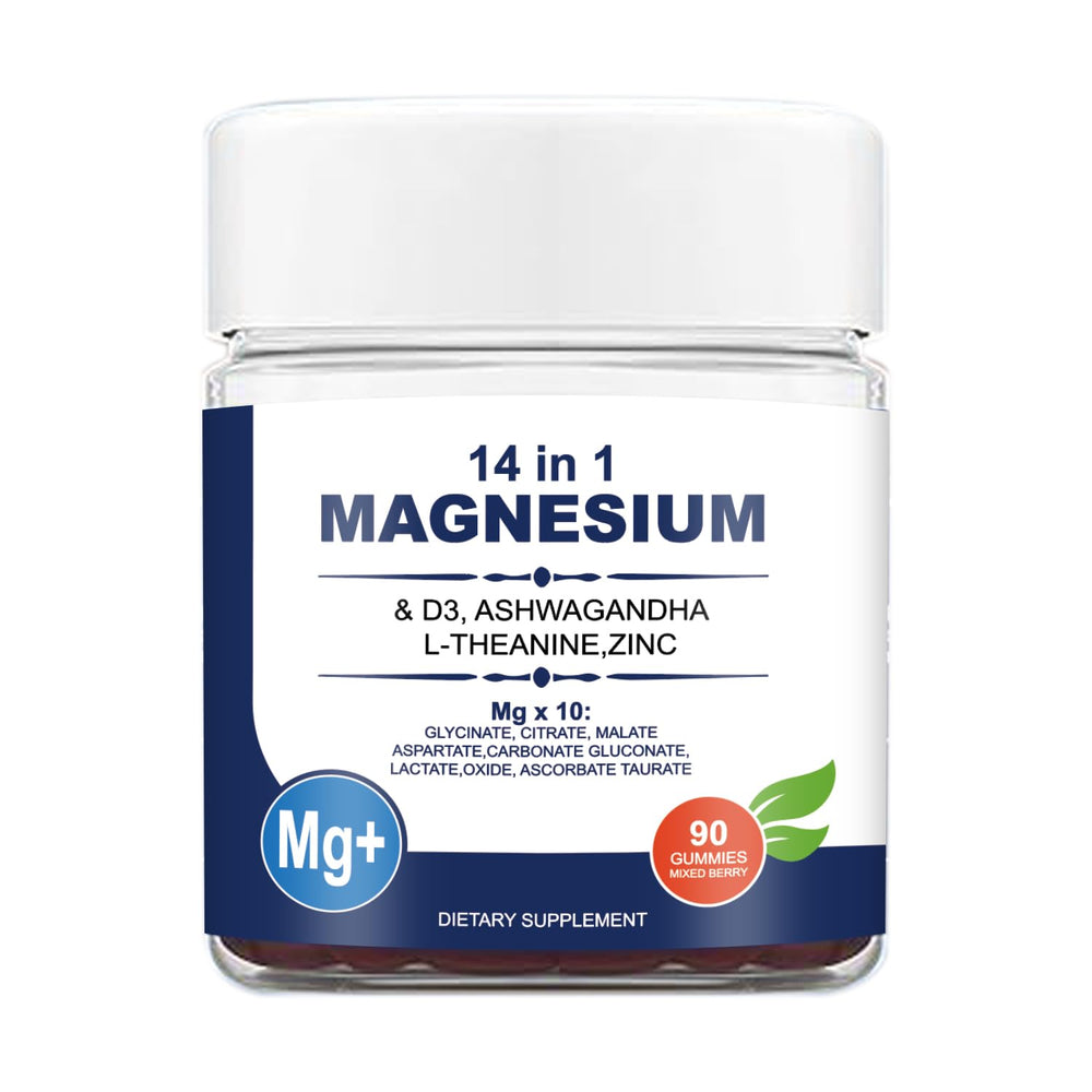 Front view of Deep Calmly Magnesium Complex Gummies bottle