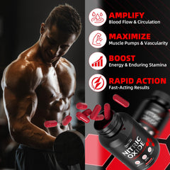Deepure Nitric Oxide Booster workout energy image suggests sustained focus and effort
