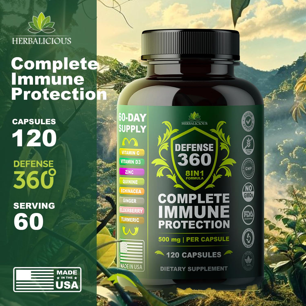 Close-up of Defence360 Immune Support capsules