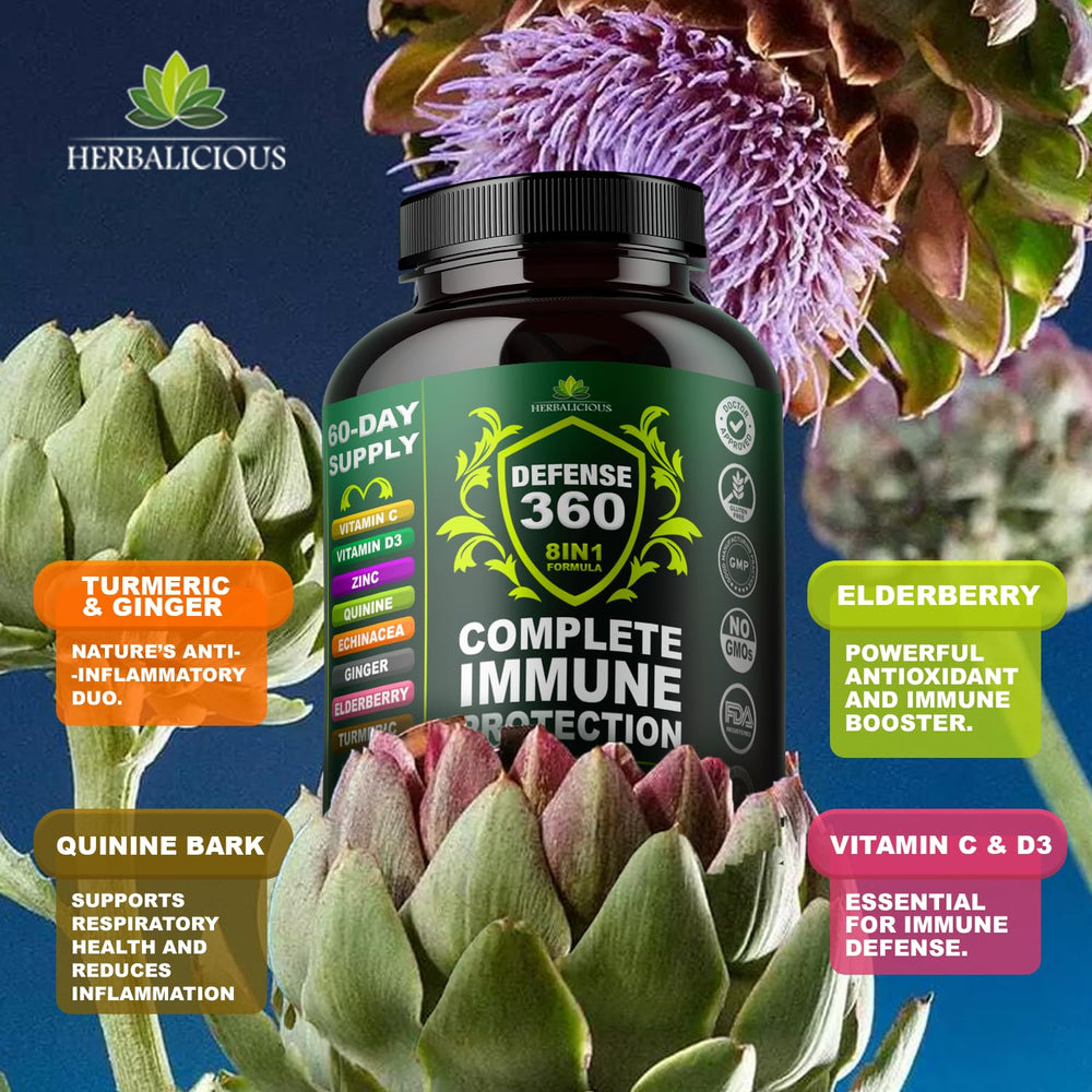 Defence360 Immune Support bottle displayed on white background