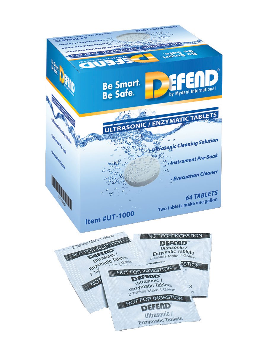 Defend DEF-UT1000 Ultrasonic Enzymatic Tablet Pack of 64 neutral pH biodegradable formula