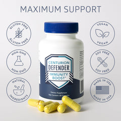 Defender Immunity Boost capsules in a row