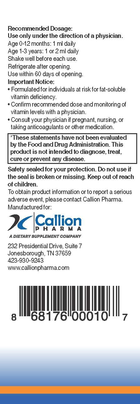 Close-up of DEKAs Plus Liquid label