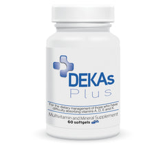 Bottle of DEKA's Plus Softgels, 60-count