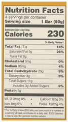 Ingredients view of Deliciously Ella bar emphasizing oats and peanut butter for sustained energy.