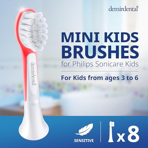 Close-up of red mini toothbrush head for ages 3-6