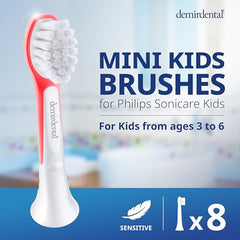 Close-up of red mini toothbrush head for ages 3-6