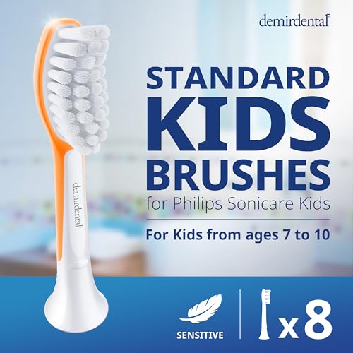 Replacement heads 7-10 for Philips Sonicare Kids, orange, close-up