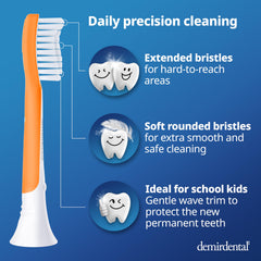 Soft bristles and rubberized head design for kids