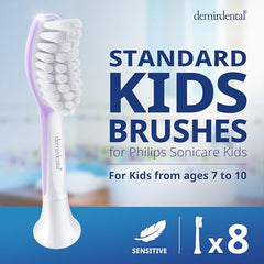Lilac replacement brush head close-up for ages 7–10