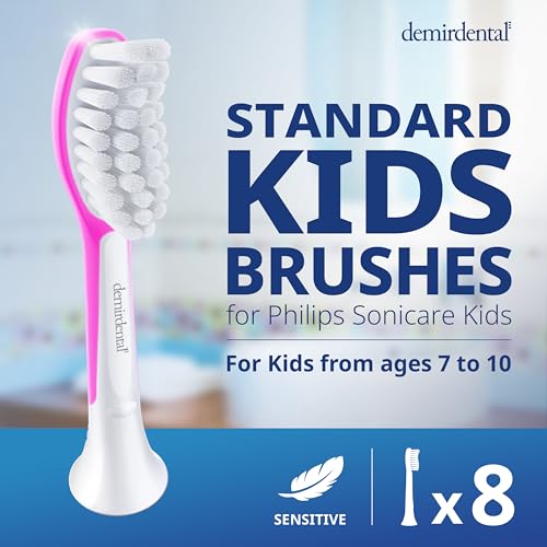 Soft bristles on a magenta replacement head for ages 7-10