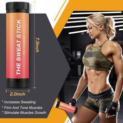 Demissle Sweat Gel Stick roll-on application demonstrates precise, mess-free workout use