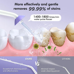 Demita cordless water flosser purple side view