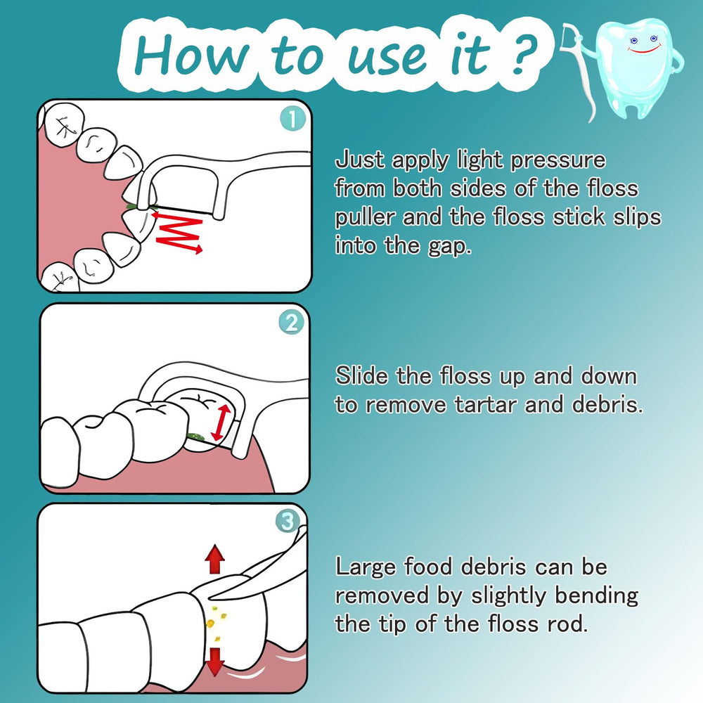 Disposable floss picks for adults, single-use design