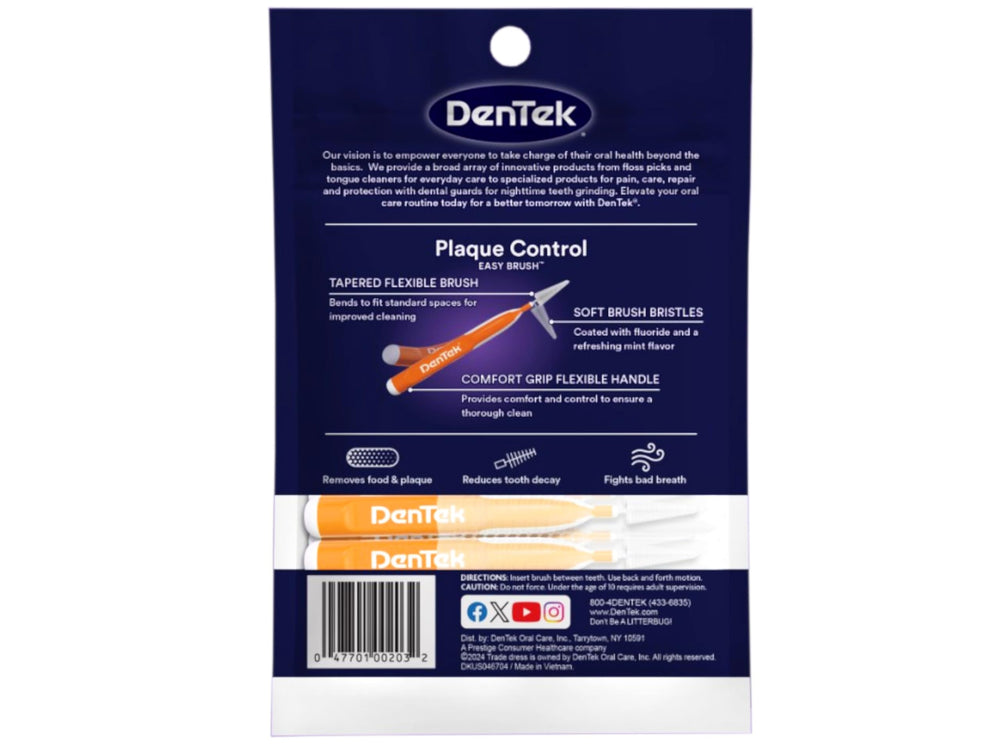 Mint-flavored bristles designed for standard tooth spaces