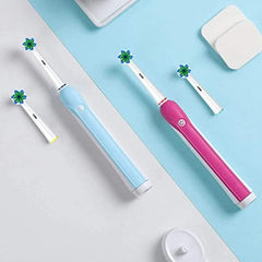 Denser bristles in the middle for better polishing on Oral-B cross heads.