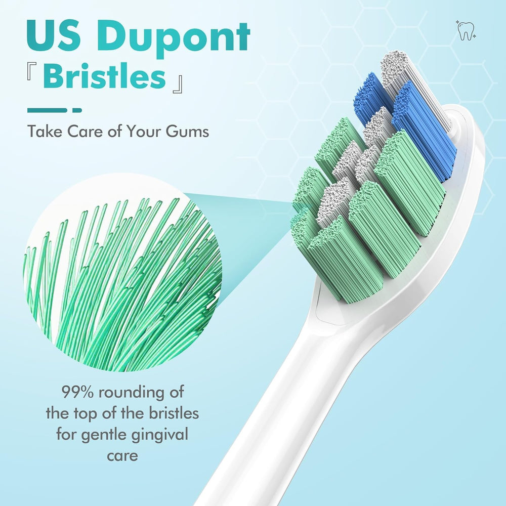 Dense bristles remove up to 7x more plaque than a manual toothbrush