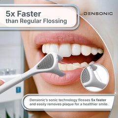 DENSONIC Flosser Kit Glacier White with tongue scraper and heads