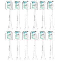 Densuuclin 12-pack white replacement heads with snap-on compatibility
